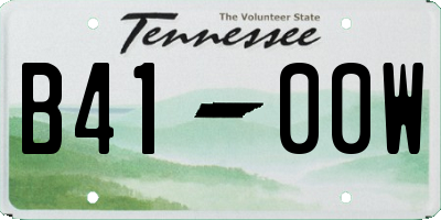 TN license plate B4100W