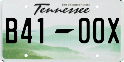 TN license plate B4100X