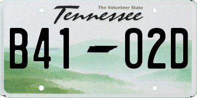 TN license plate B4102D