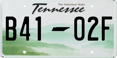 TN license plate B4102F