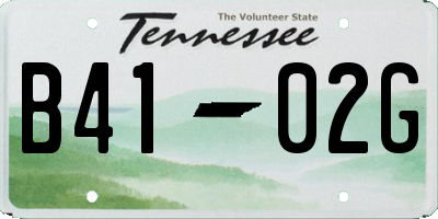TN license plate B4102G