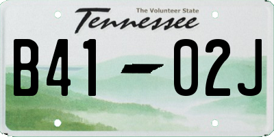 TN license plate B4102J