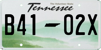 TN license plate B4102X