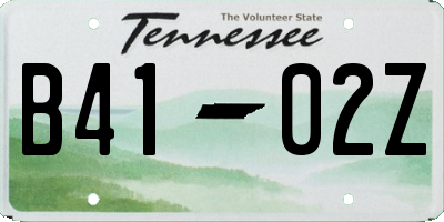 TN license plate B4102Z