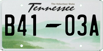 TN license plate B4103A