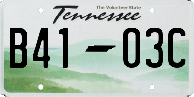 TN license plate B4103C