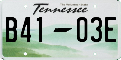 TN license plate B4103E
