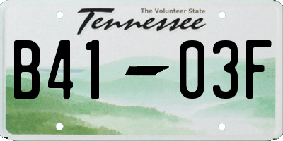 TN license plate B4103F