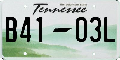 TN license plate B4103L
