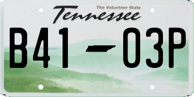 TN license plate B4103P