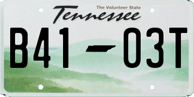TN license plate B4103T