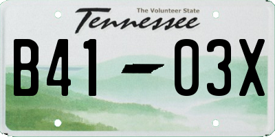 TN license plate B4103X