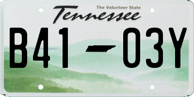 TN license plate B4103Y