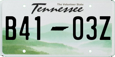 TN license plate B4103Z