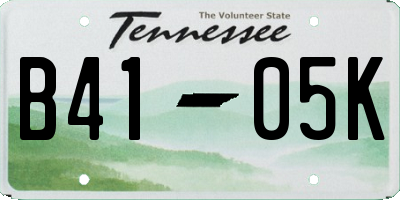 TN license plate B4105K