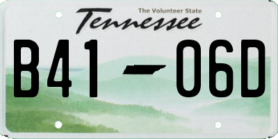 TN license plate B4106D