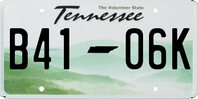 TN license plate B4106K