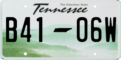 TN license plate B4106W