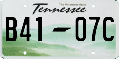 TN license plate B4107C