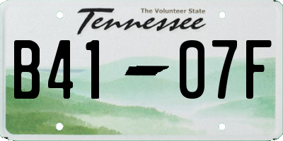 TN license plate B4107F