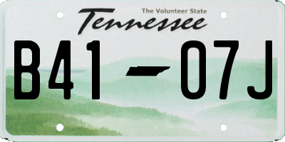 TN license plate B4107J
