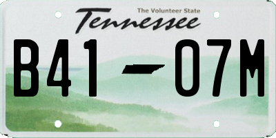 TN license plate B4107M