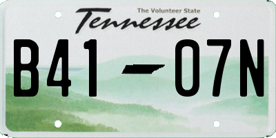 TN license plate B4107N