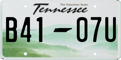 TN license plate B4107U