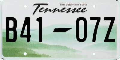 TN license plate B4107Z