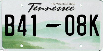 TN license plate B4108K