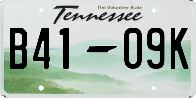 TN license plate B4109K