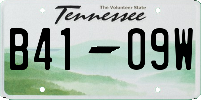TN license plate B4109W