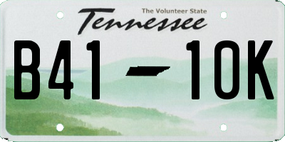 TN license plate B4110K