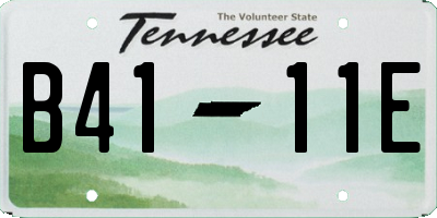 TN license plate B4111E