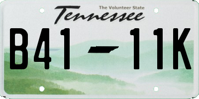 TN license plate B4111K