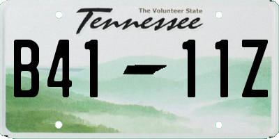 TN license plate B4111Z