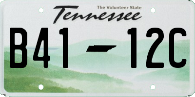 TN license plate B4112C