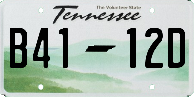 TN license plate B4112D