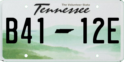 TN license plate B4112E