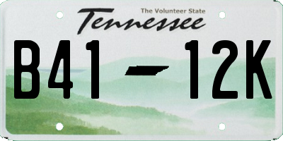 TN license plate B4112K
