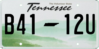TN license plate B4112U