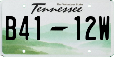 TN license plate B4112W