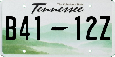 TN license plate B4112Z
