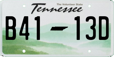 TN license plate B4113D