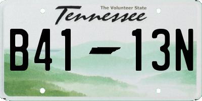 TN license plate B4113N