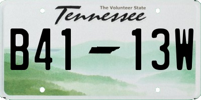 TN license plate B4113W