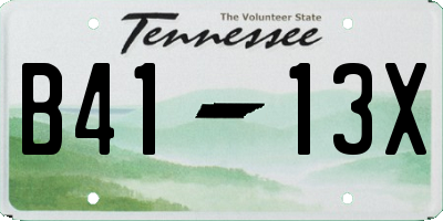TN license plate B4113X
