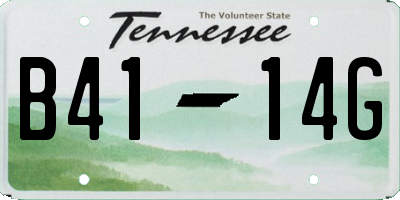 TN license plate B4114G