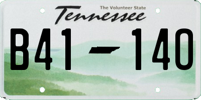 TN license plate B4114O