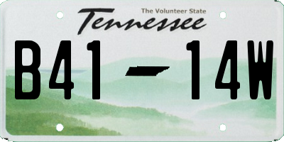 TN license plate B4114W